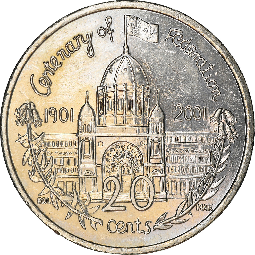 Monnaie, Australie, Elizabeth II, 20 Cents, 2001, Royal Australian Mint, SUP