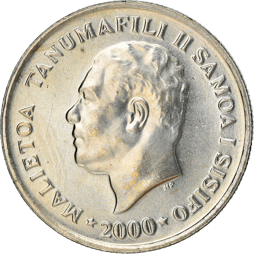Coin, Samoa, Malietoa Tanumafili II, 5 Sene, 2000, MS(63), Copper-nickel, KM:14