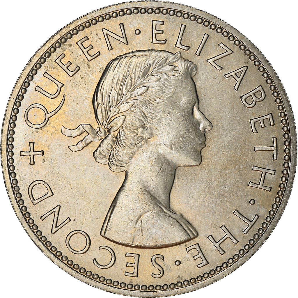 Monnaie, Nouvelle-Zélande, Elizabeth II, 1/2 Crown, 1965, British Royal Mint