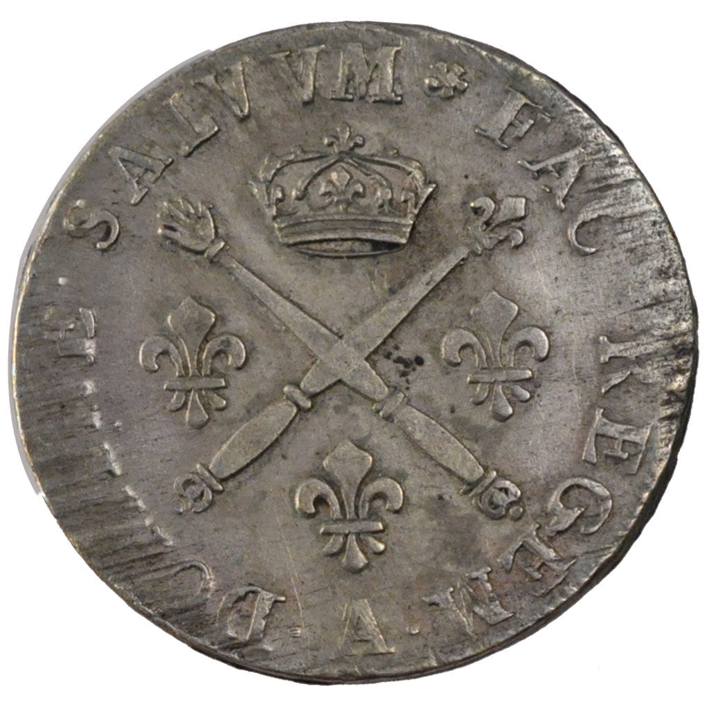 FRANCE, 20 Sols aux insignes, 1/4 ECU, 1707, Paris, KM #376.1, EF(40-45),...