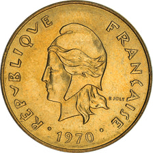 Coin, New Hebrides, 5 Francs, 1970, Paris, MS(63), Nickel-brass, KM:6.1