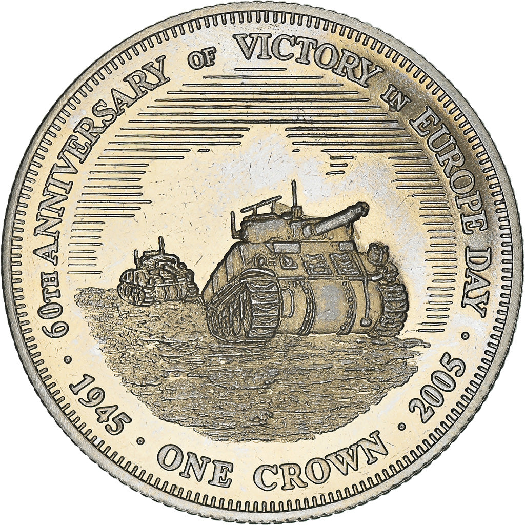 Coin, Tristan Da Cunha, Elizabeth II, Crown, 2005, Franklin Mint, MS(63)