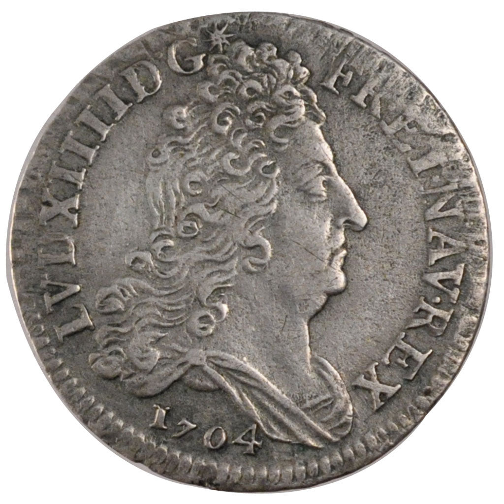 FRANCE, 10 Sols aux insignes, 10 Sols-1/8 Ecu, 1704, Paris, KM #349.1,...