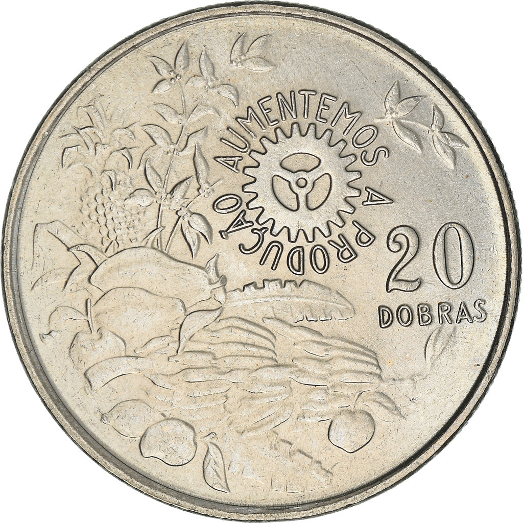 Coin, Saint Thomas and Prince, 20 Dobras, 1977, MS(63), Copper-nickel, KM:30
