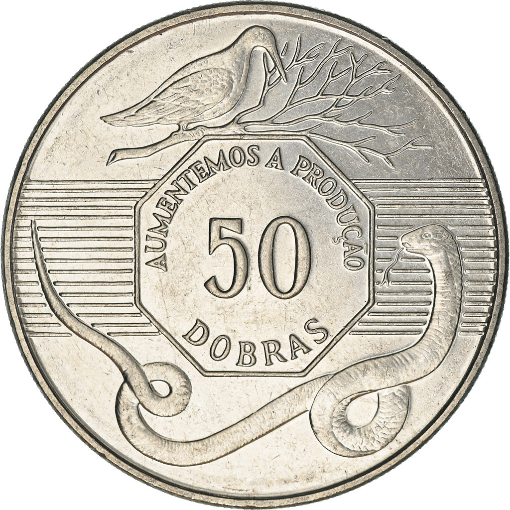 Coin, Saint Thomas and Prince, 50 Dobras, 1990, MS(63), Copper-Nickel Clad