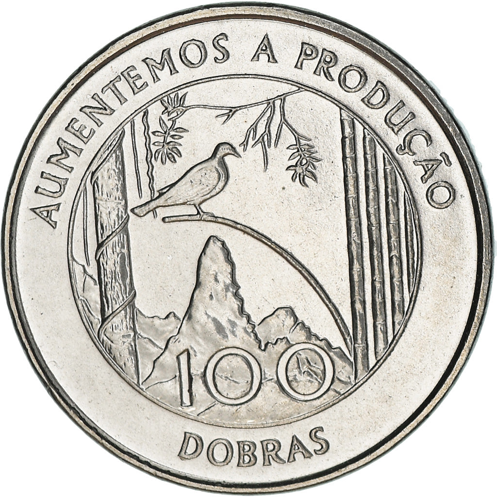 Coin, Saint Thomas and Prince, 100 Dobras, 1997, MS(63), Chrome Clad Steel