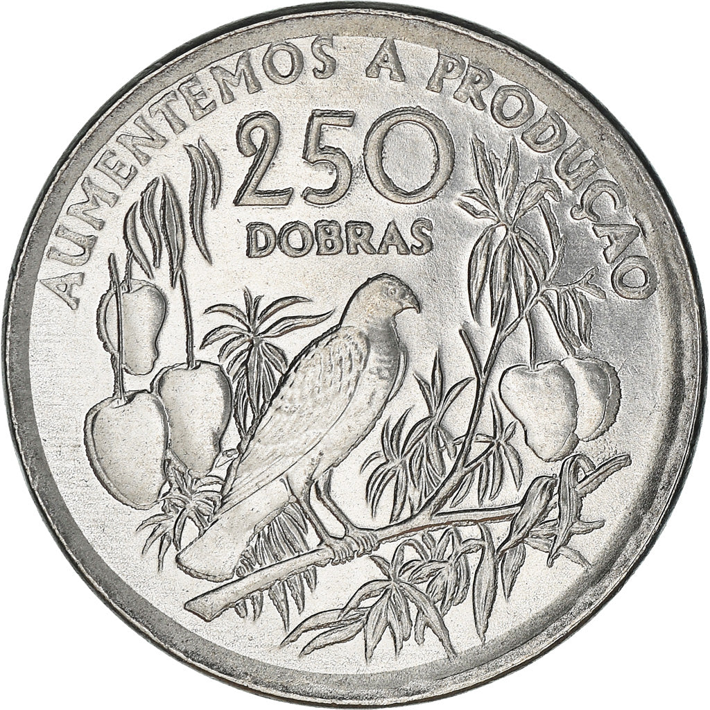 Coin, Saint Thomas and Prince, 250 Dobras, 1997, MS(63), Chrome-Steel, KM:88