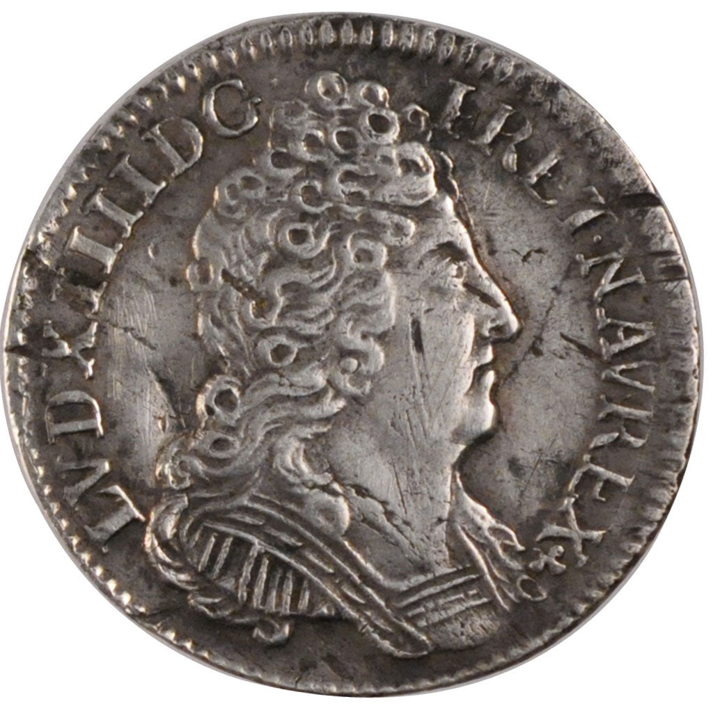 FRANCE, 1/10 Écu aux 3 couronnes, 1/10 ECU, 1712, Paris, KM #379.1, EF(40-45), .