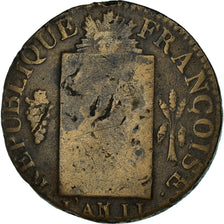 Coin, France, 1 Sol, ND(1794) - An II, Limoges, Sol à la balance, F(12-15)