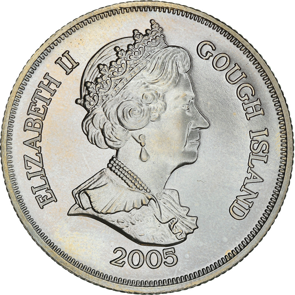 Coin, Tristan Da Cunha, Gough Island, Elizabeth II, Crown, 2005, British Royal