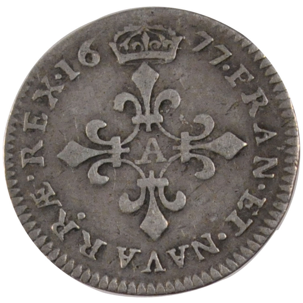 FRANCE, 4 Sols dits « des Traitants », 4 Sols, 1677, Paris, KM #23...