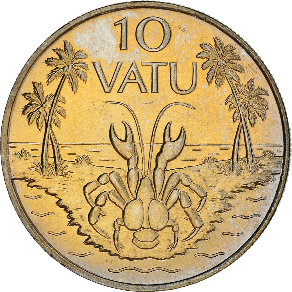 Coin, Vanuatu, 10 Vatu, 1995, British Royal Mint, MS(63), Nickel-brass, KM:6