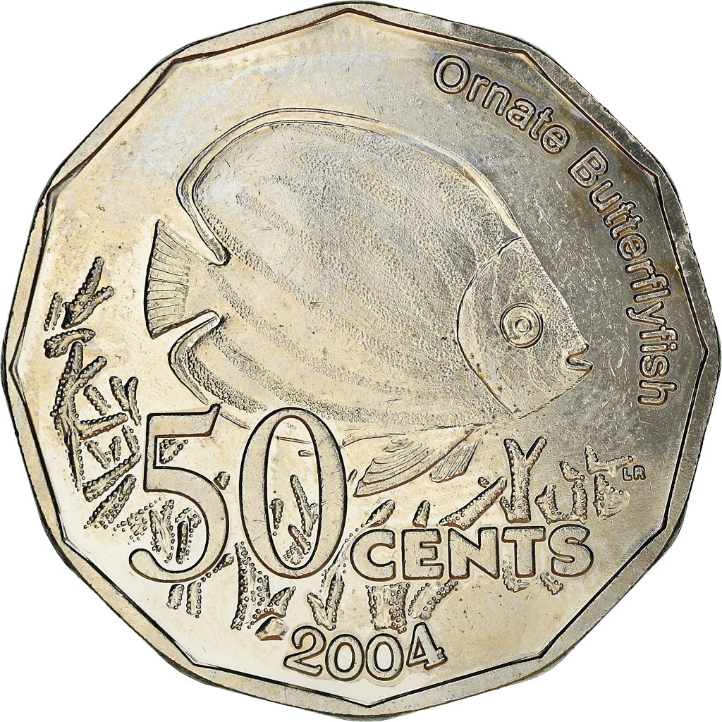 Coin, COCOS (KEELING) ISLANDS, 50 Cents, 2004, Roger Williams, Massachusetts