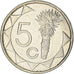 Moneta, Namibia, 5 Cents, 1993, MS(63), Nickel platerowany stalą, KM:1