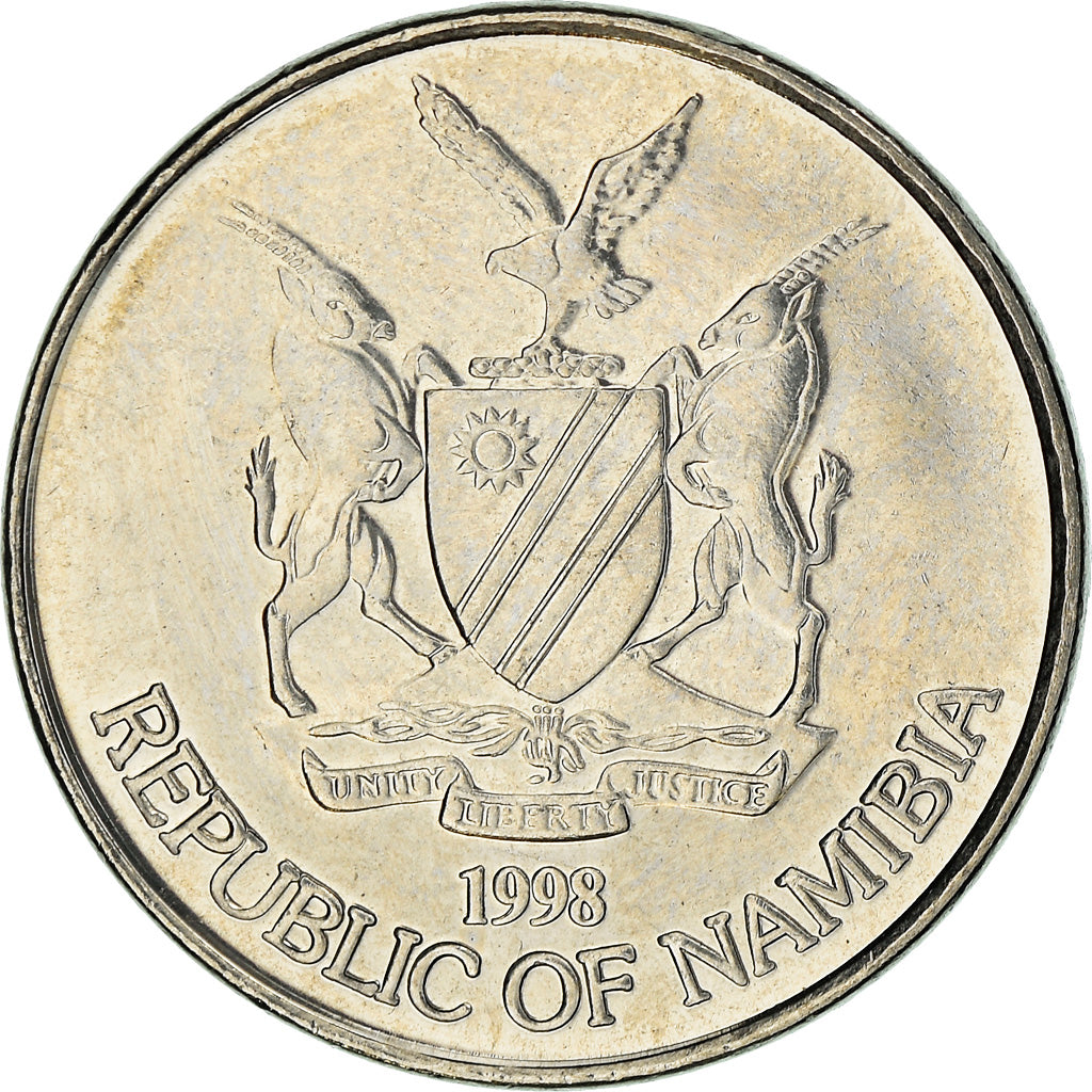Coin, Namibia, 10 Cents, 1998, MS(63), Nickel plated steel, KM:2