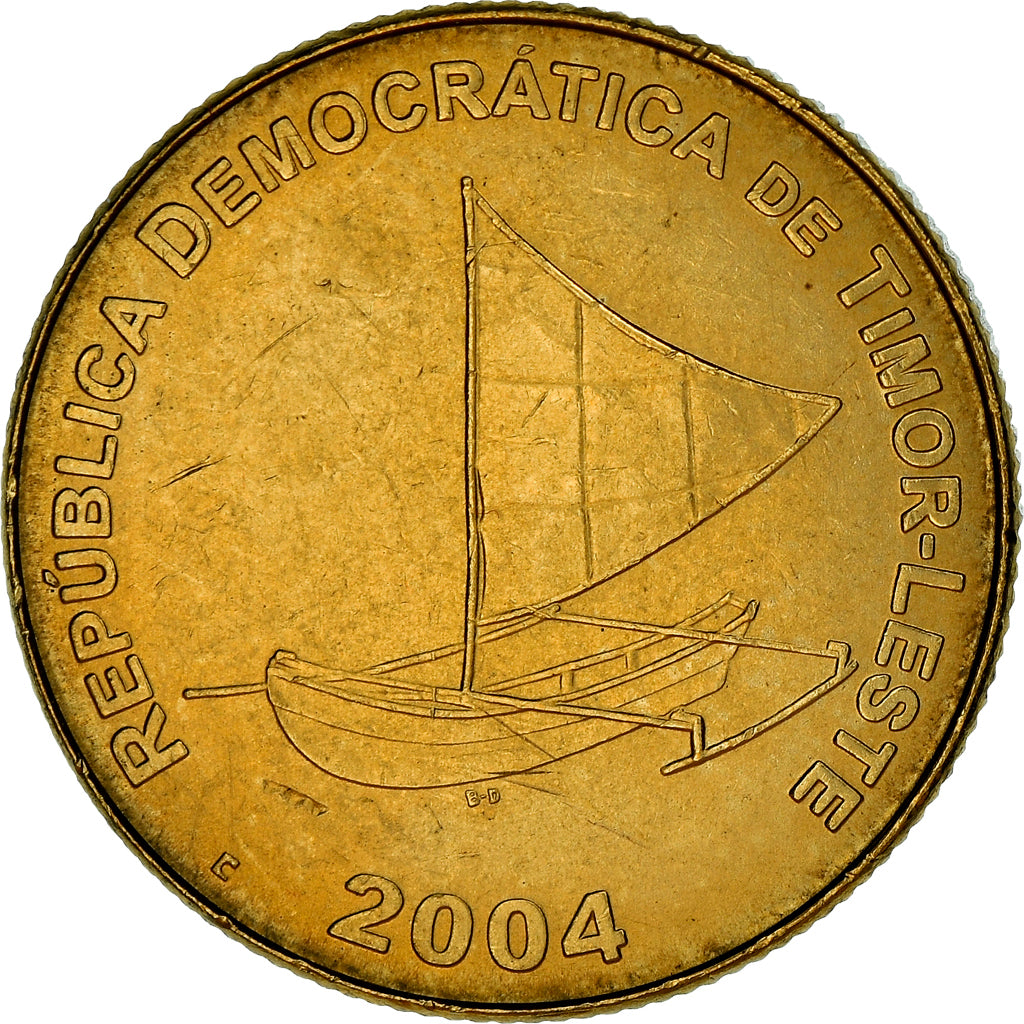 Coin, EAST TIMOR, 25 Centavos, 2004, Lisbon, AU(55-58), Nickel-brass, KM:4