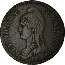Moneta, Francia, 2 Décimes, AN 4, Paris, Dupré, BB, Bronzo, KM:638.1