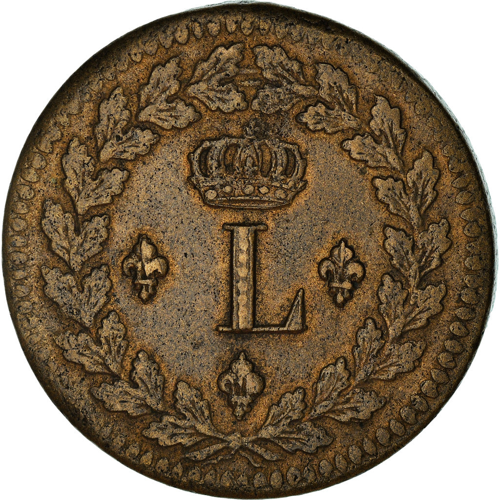 Moneta, Francja, Louis XVIII, Blocus, Decime, 1814, Strasbourg, AU(50-53)