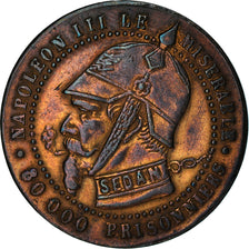 token, France, Napoleon III, Satirical, Module de 5 Centimes, 1871, EF(40-45)
