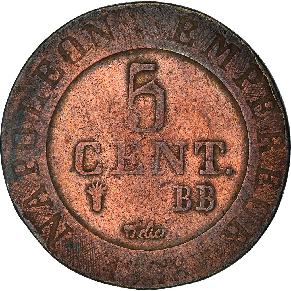 Coin, France, 5 Centimes, 1808, Strasbourg, VF(30-35), Copper, KM:689