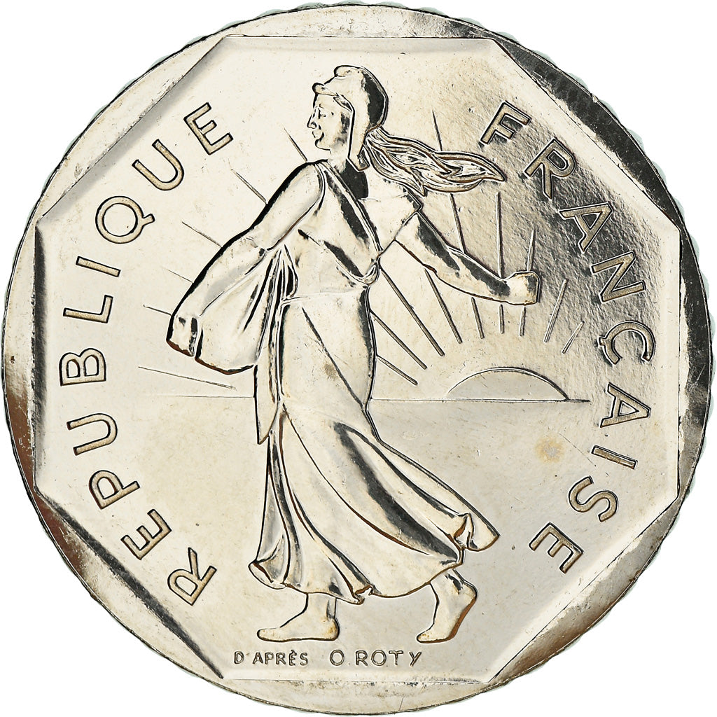 Coin, France, Semeuse, 2 Francs, 2001, Pessac, BU, MS(65-70), Nickel, KM:942.2