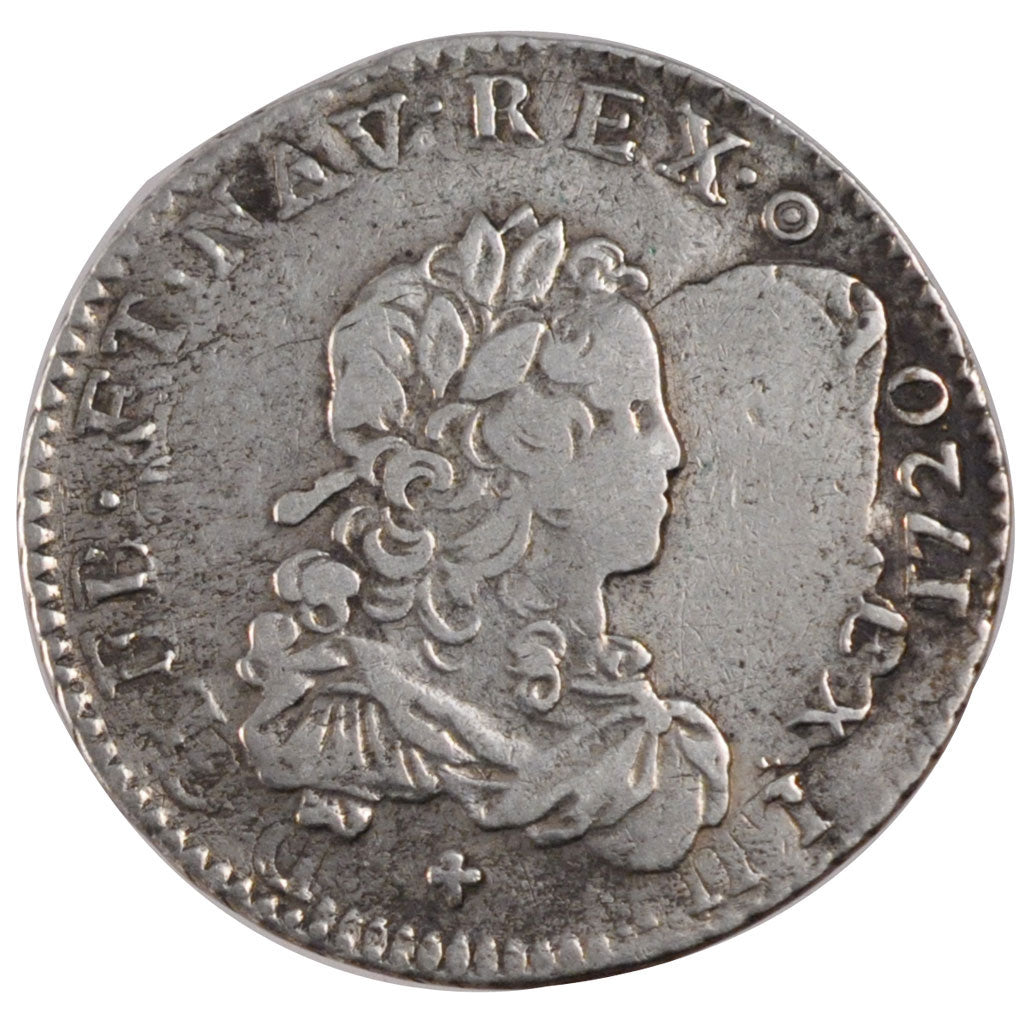 FRANCE, 1/3 Ecu, 1720, VF(20-25), Silver, Gadoury #306, 7.92