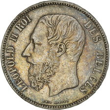 Coin, Belgium, Leopold II, 5 Francs, 1868, Brussels, EF(40-45), Silver, KM:24