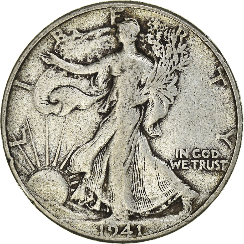 Coin, United States, Walking Liberty, Half Dollar, 1941, Philadelphia