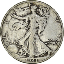 Coin, United States, Walking Liberty, Half Dollar, 1941, Philadelphia