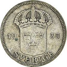 Coin, Sweden, Gustaf V, 50 Öre, 1935, VF(30-35), Silver, KM:788