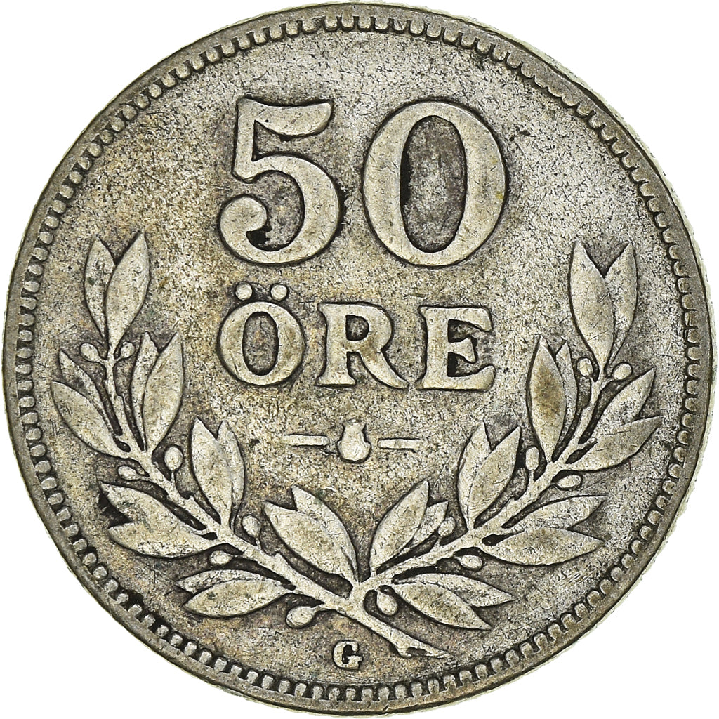 Coin, Sweden, Gustaf V, 50 Öre, 1935, VF(30-35), Silver, KM:788
