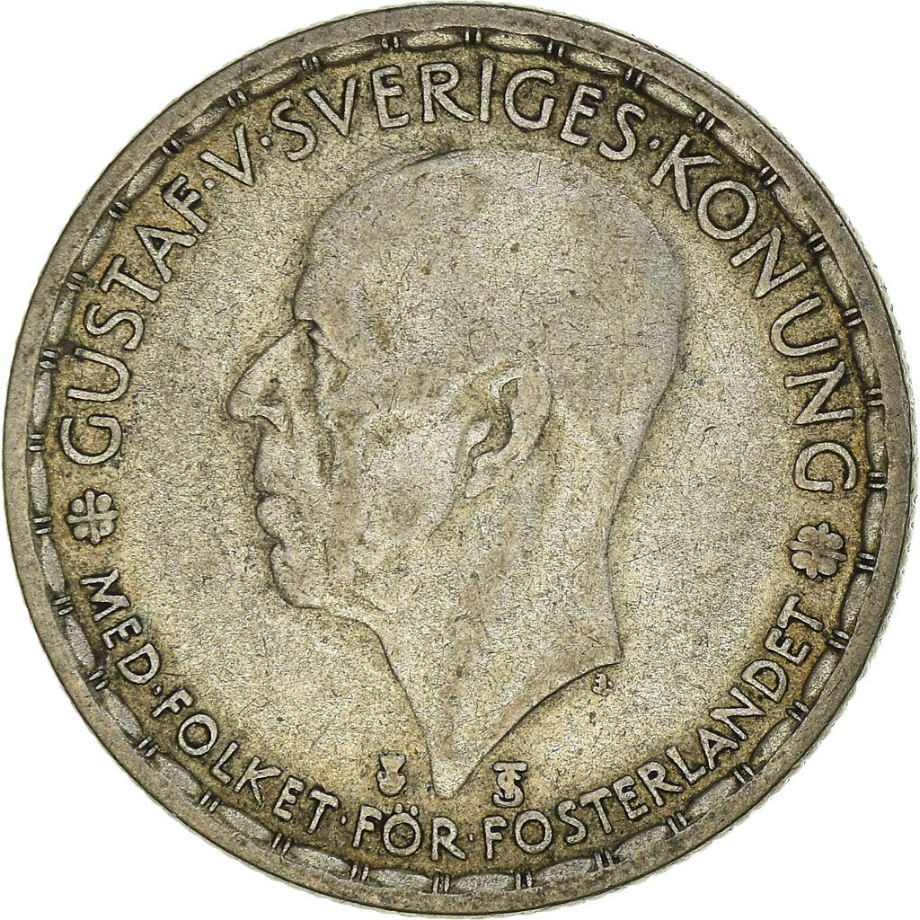 Coin, Sweden, Gustaf V, 1 Krona, 1949, VF(30-35), Silver, KM:814