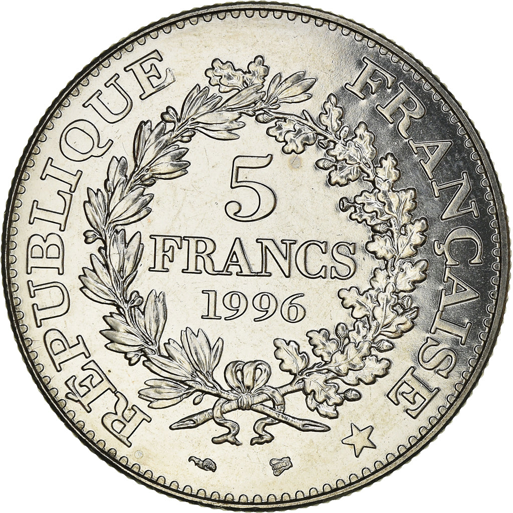 Coin, France, Hercule, 5 Francs, 1996, Paris, MS(65-70), Nickel, KM:1155