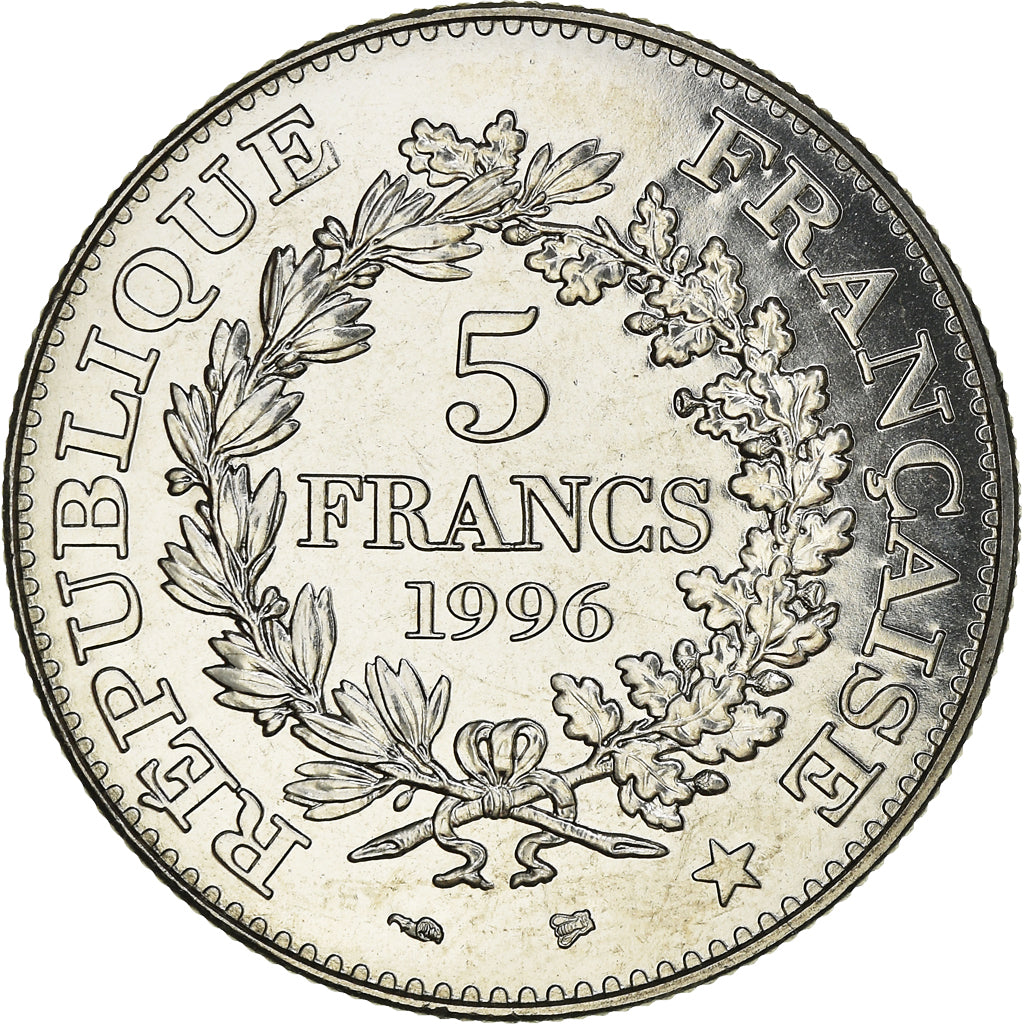 Coin, France, Hercule, 5 Francs, 1996, Paris, MS(65-70), Nickel, KM:1155