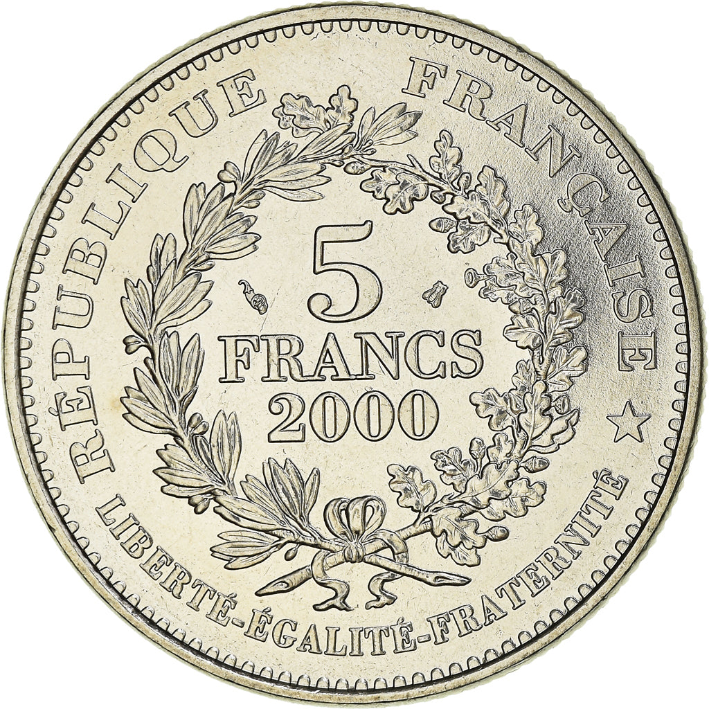 Monnaie, France, La Liberté, 5 Francs, 2000, Paris, FDC, Copper-Nickel Plated