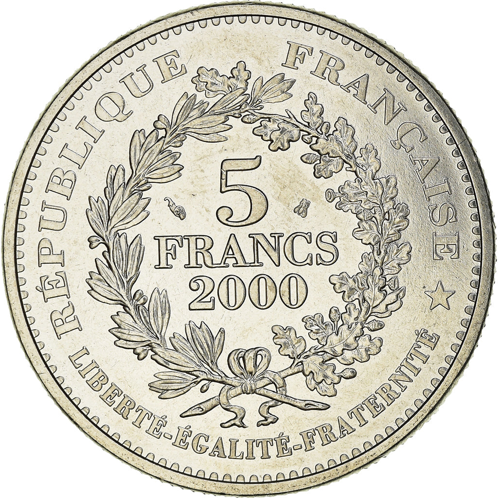 Monnaie, France, Charlemagne, 5 Francs, 2000, Paris, FDC, Nickel Clad