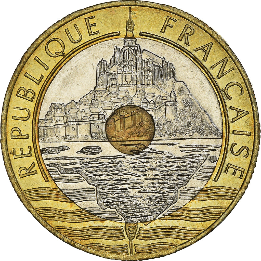 Monnaie, France, Mont Saint Michel, 20 Francs, 1992, Pessac, TTB, Bimétallique