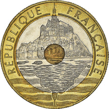 Monnaie, France, Mont Saint Michel, 20 Francs, 1992, Pessac, TTB, Bimétallique