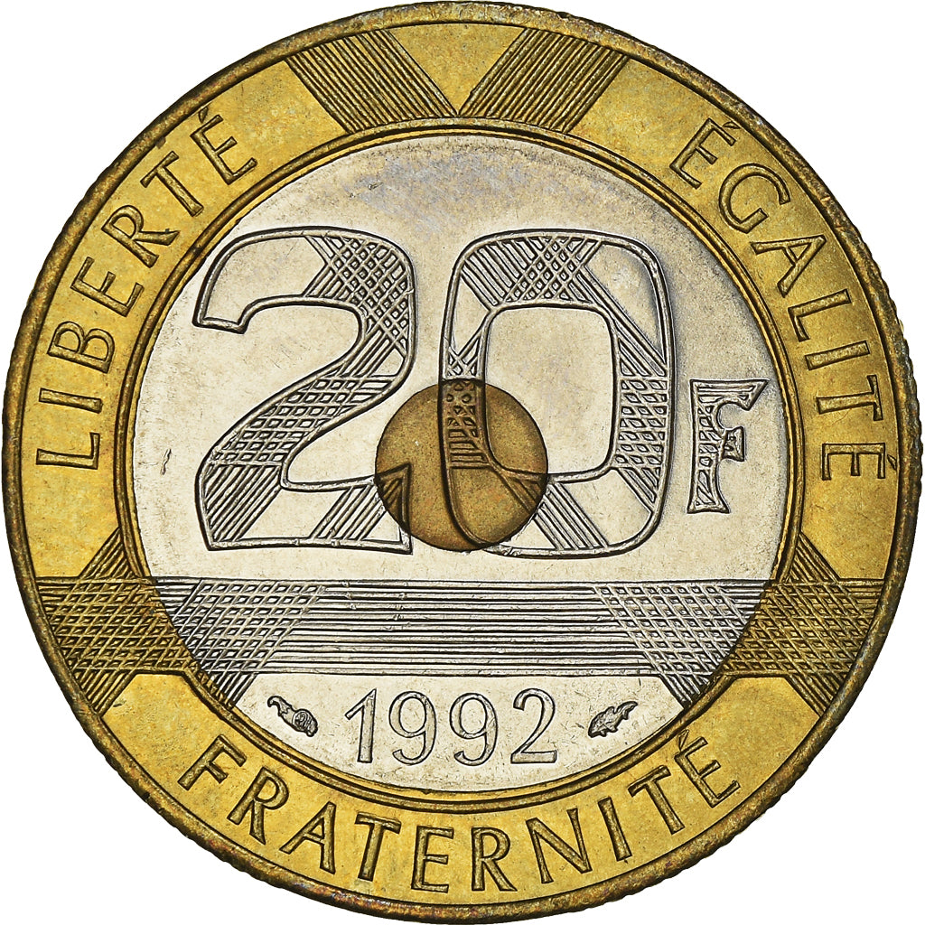 Monnaie, France, Mont Saint Michel, 20 Francs, 1992, Pessac, TTB, Bimétallique