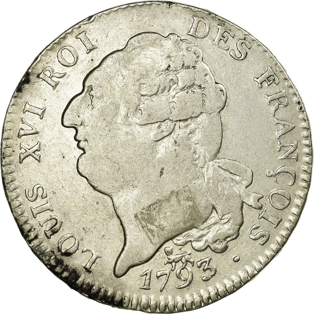 France, Louis XVI, Écu de 6 livres françois, 1793, Paris, Argent, TB+
