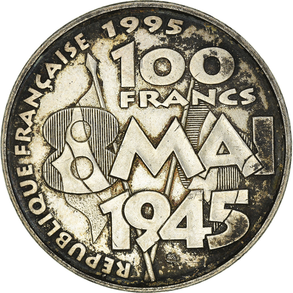 Coin, France, 8 mai 1945, 100 Francs, 1995, EF(40-45), Silver, KM:1116.1