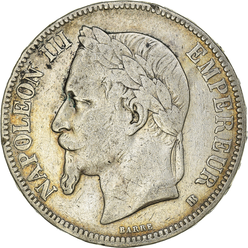 Coin, France, Napoleon III, 5 Francs, 1868, Strasbourg, VF(20-25), Silver