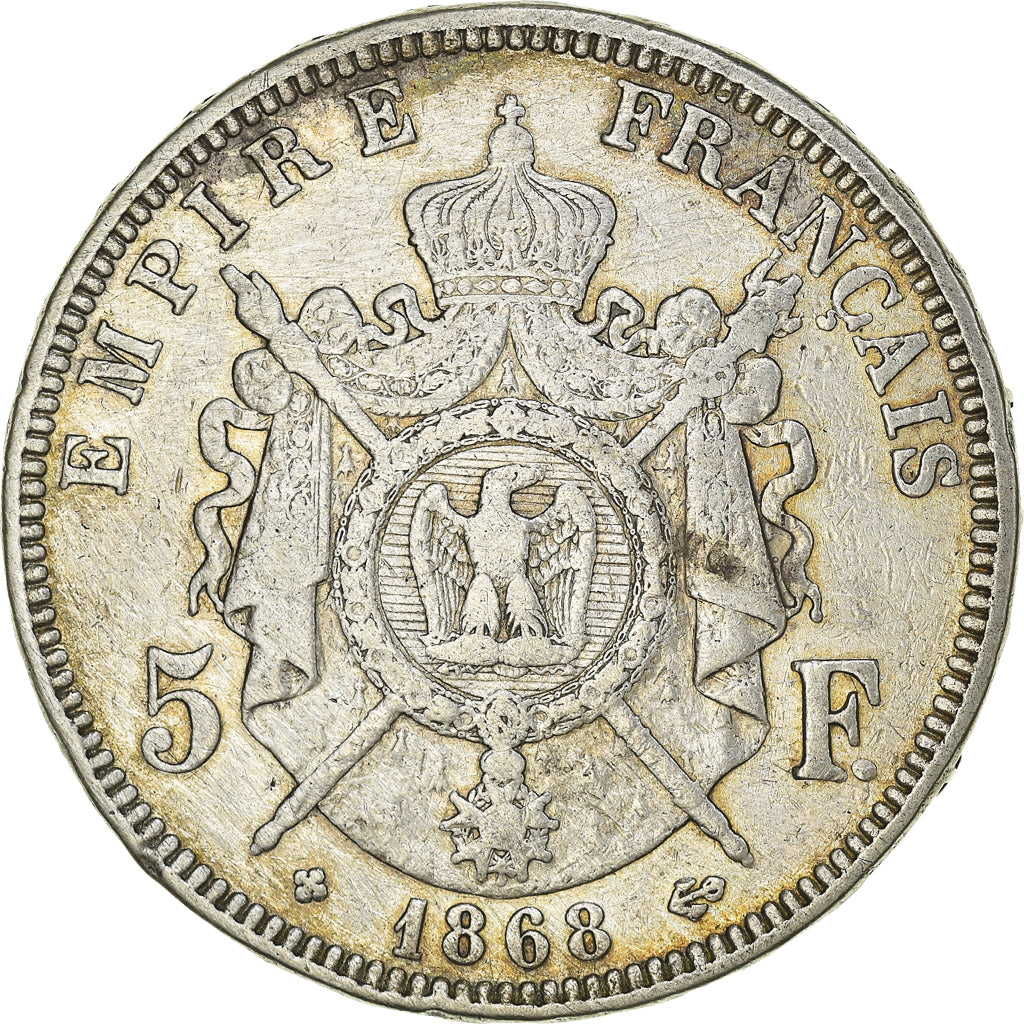 Coin, France, Napoleon III, 5 Francs, 1868, Strasbourg, VF(20-25), Silver