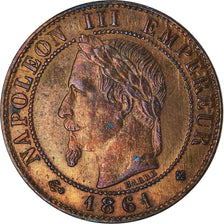 Moneta, Francia, Napoleon III, Centime, 1861, Strasbourg, BB+, Bronzo, KM:795.2