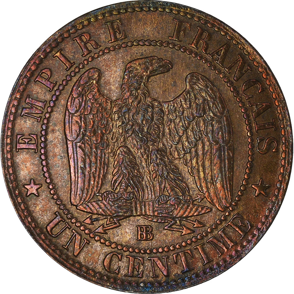 Moneta, Francia, Napoleon III, Centime, 1861, Strasbourg, BB+, Bronzo, KM:795.2