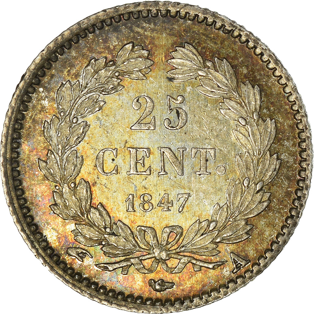 Coin, France, LOUIS PHILIPPE I, 25 Centimes, 1847, Paris, AU(55-58), Silver