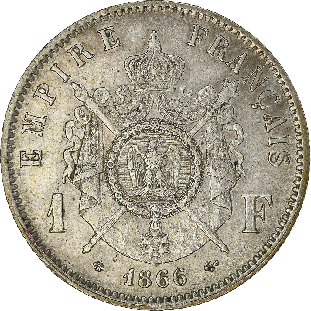 Monnaie, France, Napoleon III, Franc, 1866, Paris, TTB+, Argent, Gadoury:463