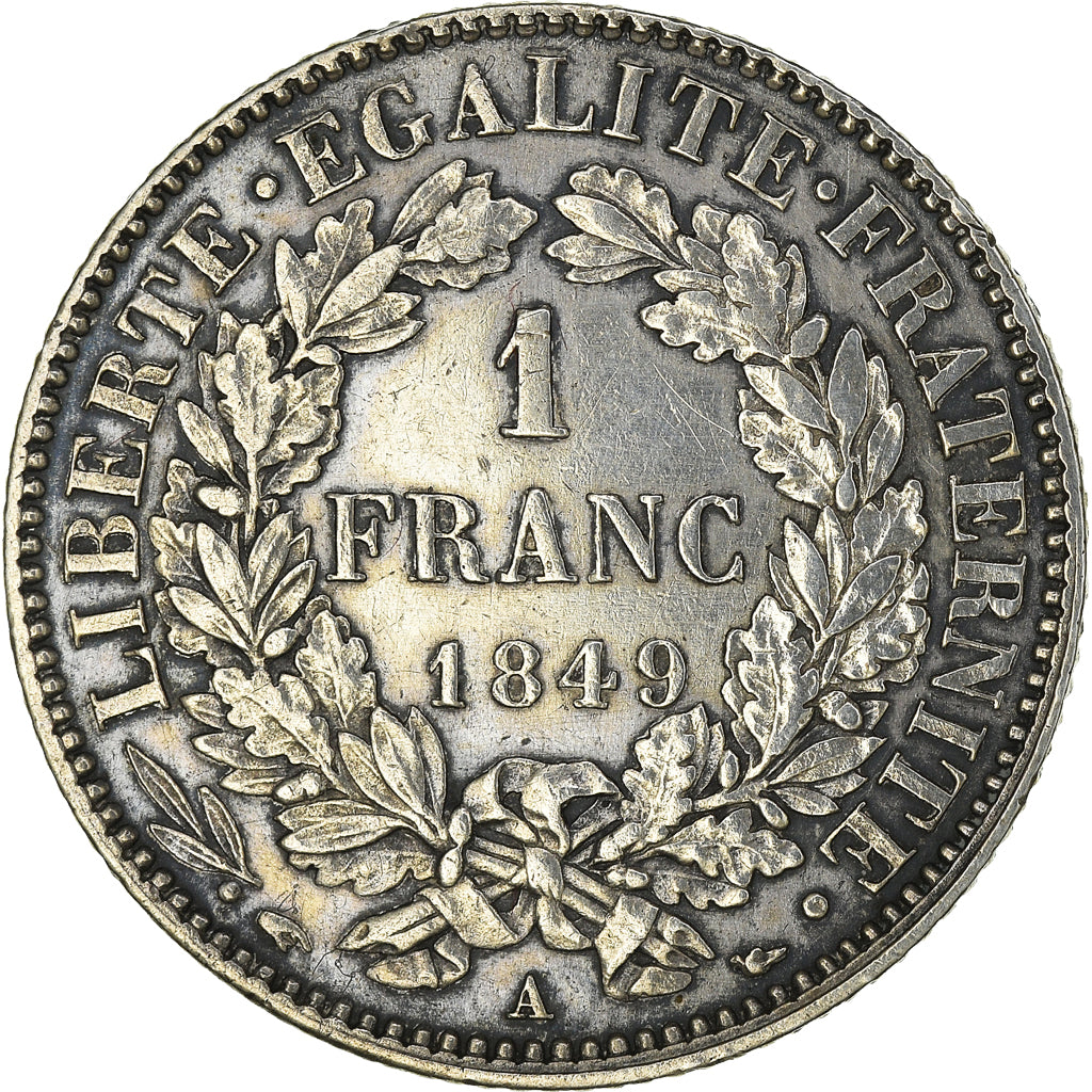 Monnaie, France, Cérès, Franc, 1849, Paris, SUP, Argent, Gadoury:457