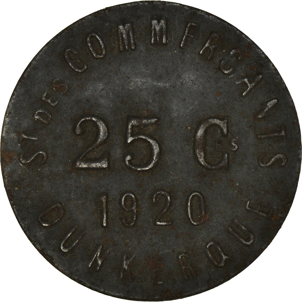Coin, France, 25 Centimes, 1920, Dunkerque, VF(30-35), Iron, Elie:10.3