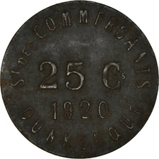 Coin, France, 25 Centimes, 1920, Dunkerque, VF(30-35), Iron, Elie:10.3